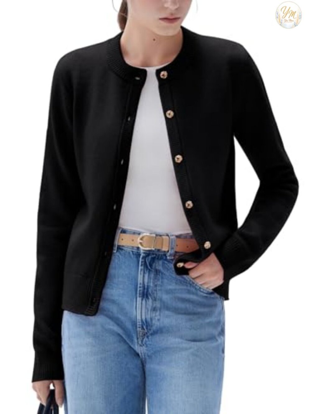 Women's Cashmere Cardigan Sweater Chunky Knit Long Sleeve Button Up